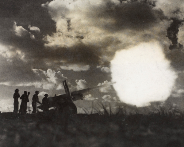 A 4.5 inch gun near Tarhuna during Eighth Army’s advance on Tripoli, February 1943