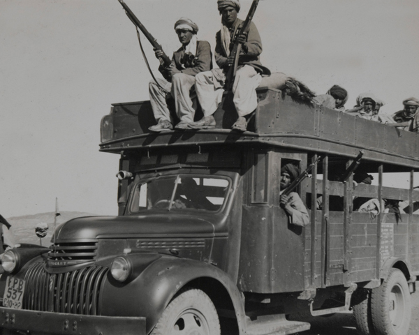 Tribal irregulars from North West Frontier bound for Kashmir, 1947 