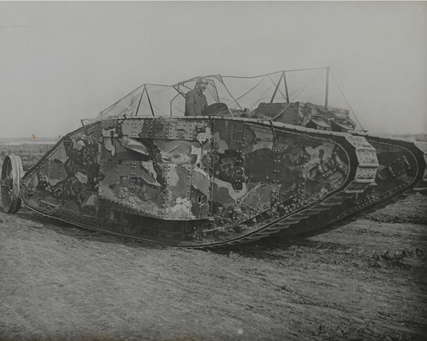 Mk 1 tank during training at Elveden, Suffolk, 1916