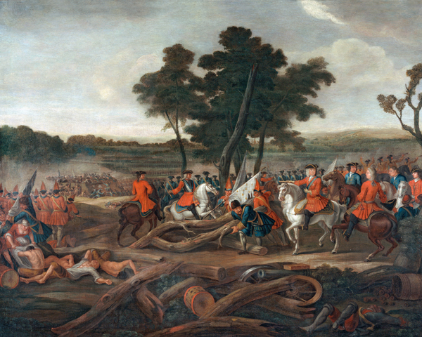 The Duke of Marlborough gives orders to his troops at Malplaquet, 1709