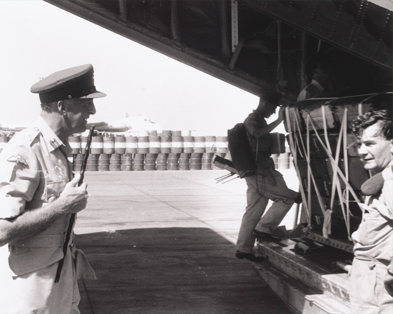 Major-General Philip Tower, General Officer Commanding Middle East Land Forces, leaves Aden, 1967