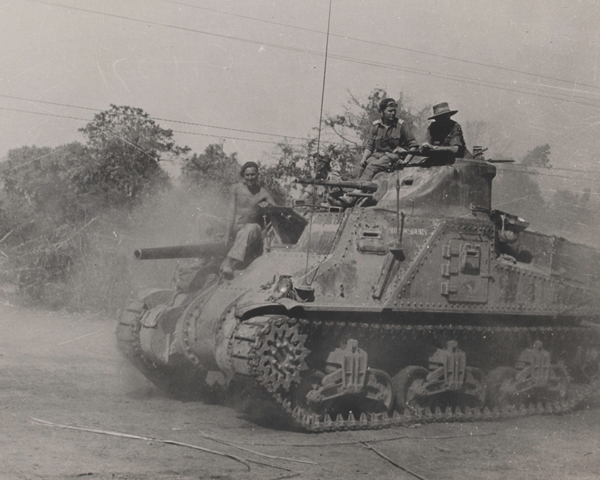 An M3 medium General Lee tank of the 25th Dragoons at Kohima, June 1944