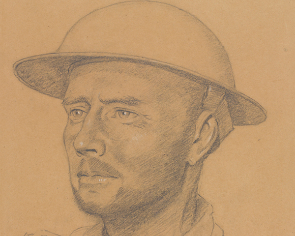 Colonel Hugh Richards, commander of the Kohima garrison, drawn during the siege, 1944
