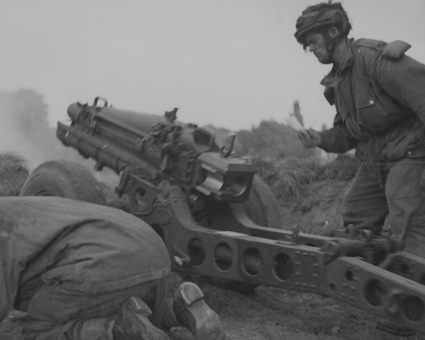 Engaging the enemy on the outskirts of Arnhem with a 75 mm gun, 19 September 1944
