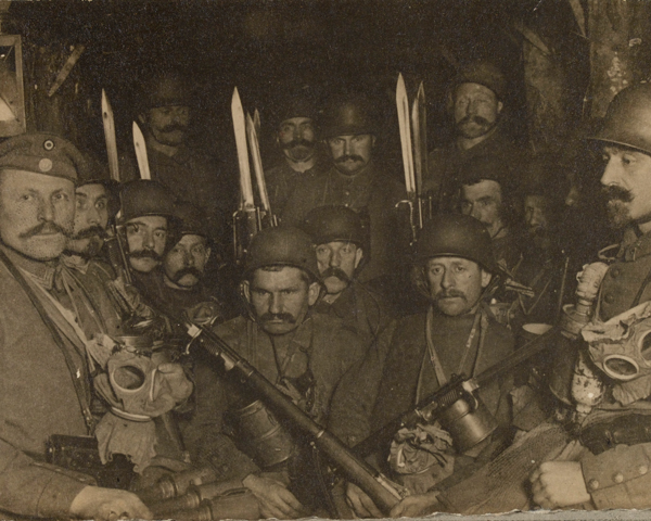 German storm-troopers waiting to go over the top, 1918
