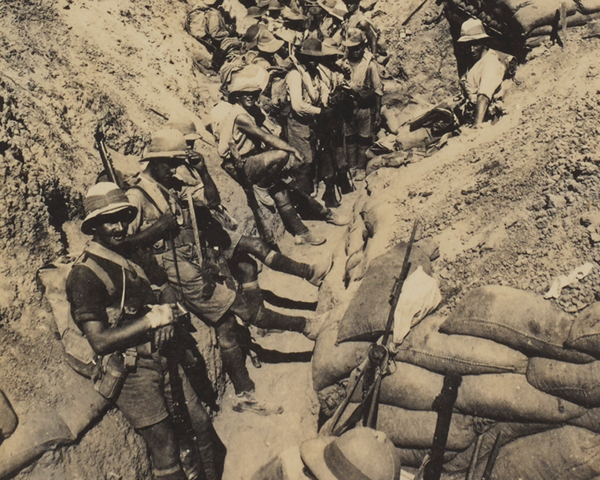Troops in the trenches prior to the advance on Gaza, 1917