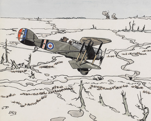 Ground attack aircraft like this Bristol fighter played an important role in the advances of August 1918
