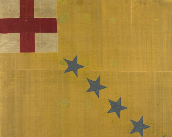 Colour of Sir Gell’s Regiment of Infantry, c1646. Gell was High Sheriff of Derbyshire and as colonel raised a Parliamentarian regiment during the Civil War (1642-51). 