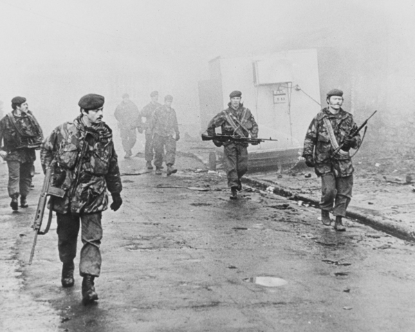 2nd Battalion The Parachute Regiment enter Port Stanley, 1982