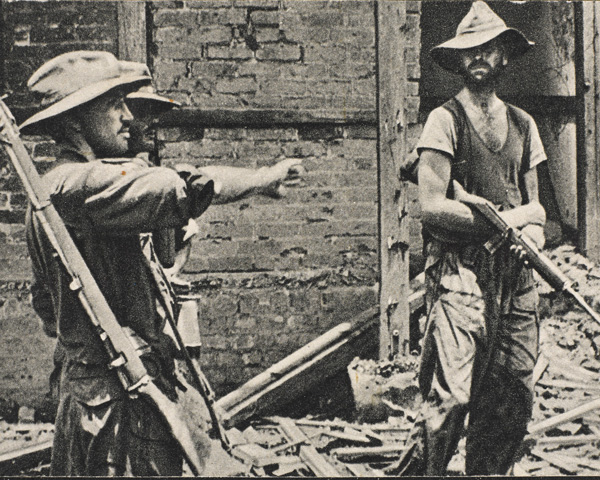 Brigadier Mike Calvert giving orders during the Chindit’s capture of Mogaung in north Burma, June 1944 