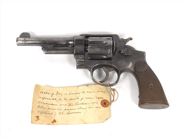 Revolver given to Captain Lionel Gray by Lieutenant Colonel T E Lawrence in 1916