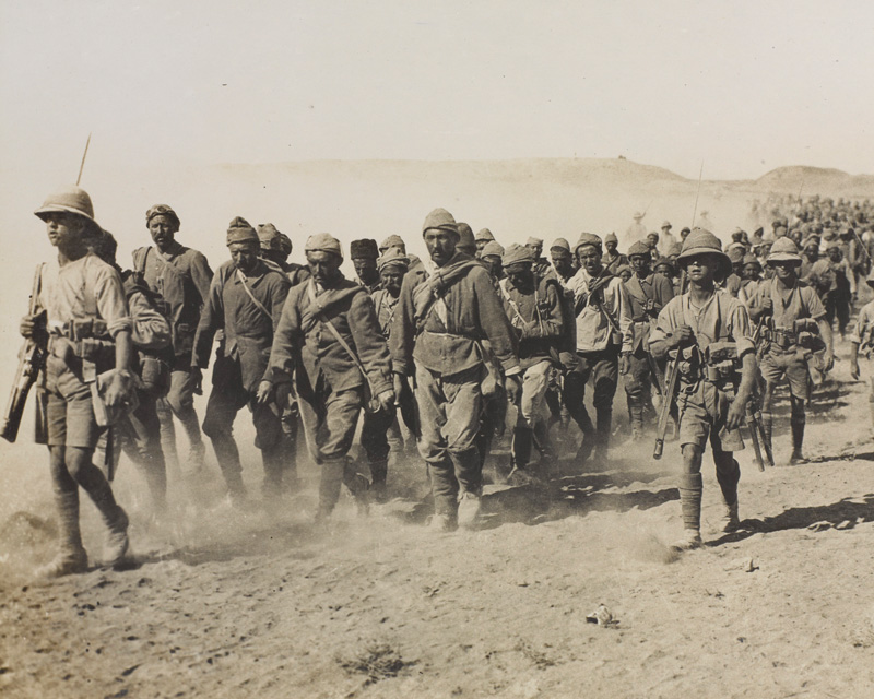 Turkish prisoners after General Brooking's victory at Ramadi, September 1917
