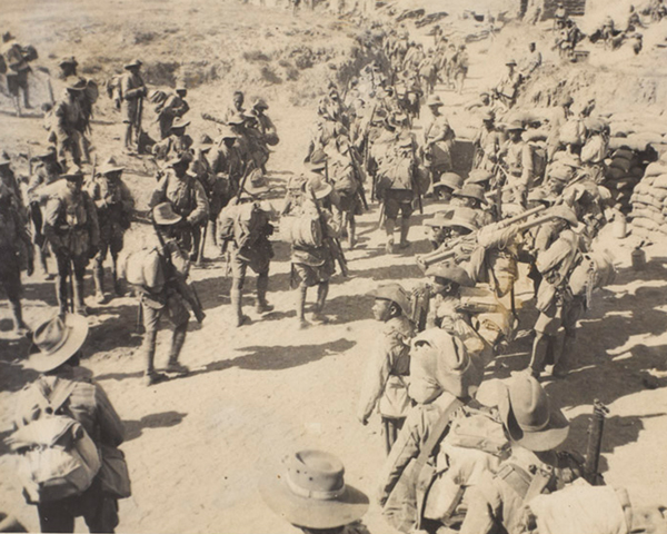 3/3rd Queen Alexandra’s Own Gurkha Rifles gathered in Welsh Wadi prior to the advance on Gaza, 1917 
