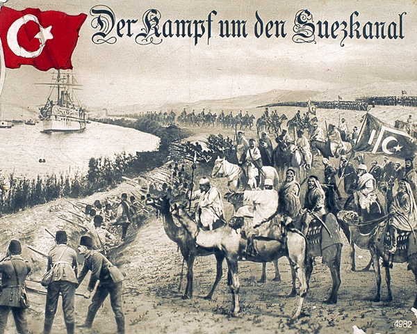 German propaganda postcard celebrating the Turkish raid on the Suez Canal, 1915 