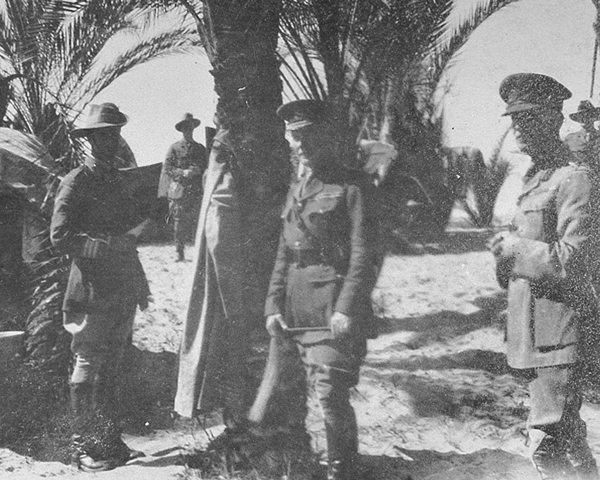 General Sir Archibald Murray (centre) with his staff in northern Sinai, 1916 