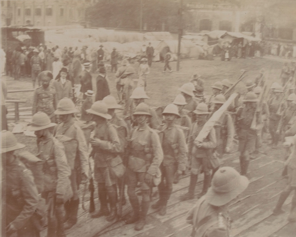 2nd Battalion The South Wales Borderers embarking for Tsingtao, 1914
