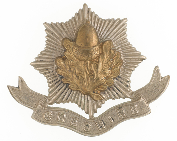 Cap badge, Cheshire Regiment, c1914
