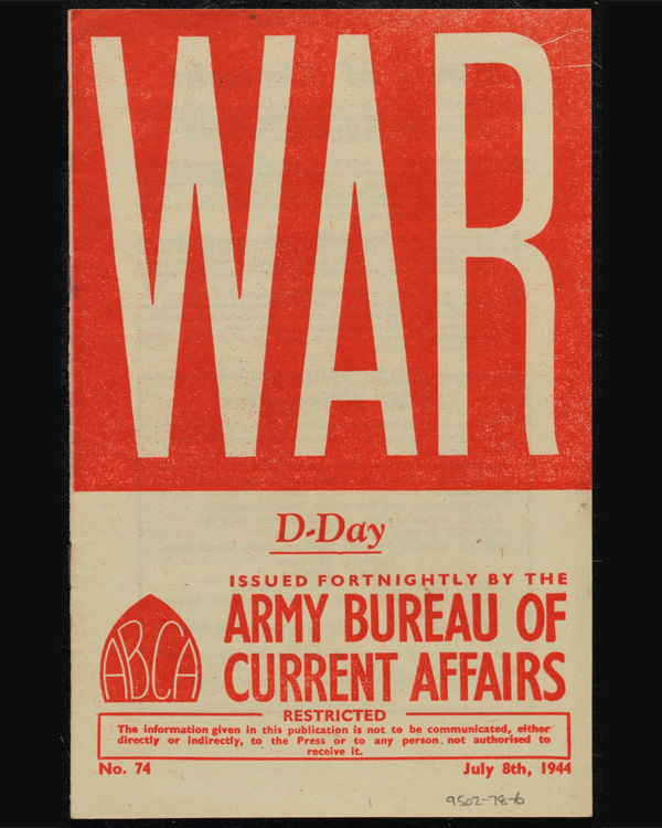 ABCA Pamphlet 'War, D-Day', No 74, 8 July 1944