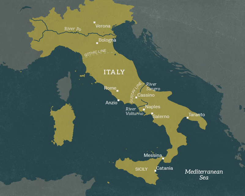 Map of Italy, 1944