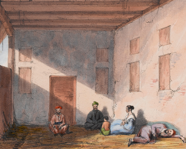 British hostages in their Kabul prison, c1842
