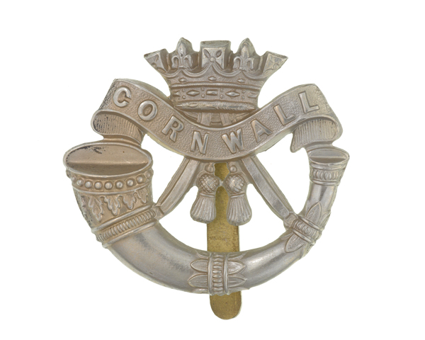 Cap badge, The Duke of Cornwall's Light Infantry, c1914