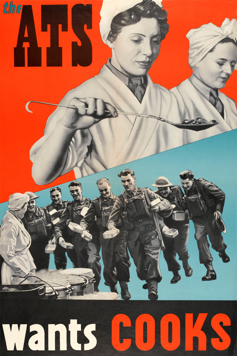 'The ATS wants cooks', recruiting poster, c1940