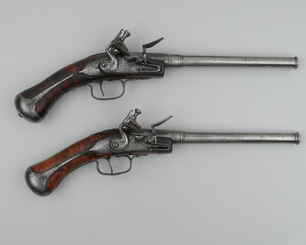 A pair of flintlock rifled pistols, c1645