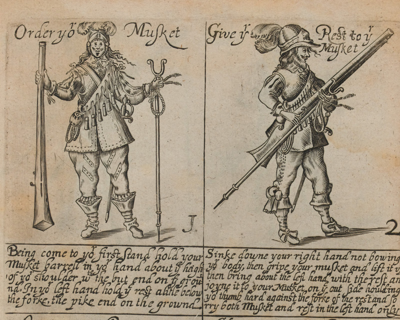 Musket drill from ‘The Military Discipline’, by Thomas Jenner, 1642