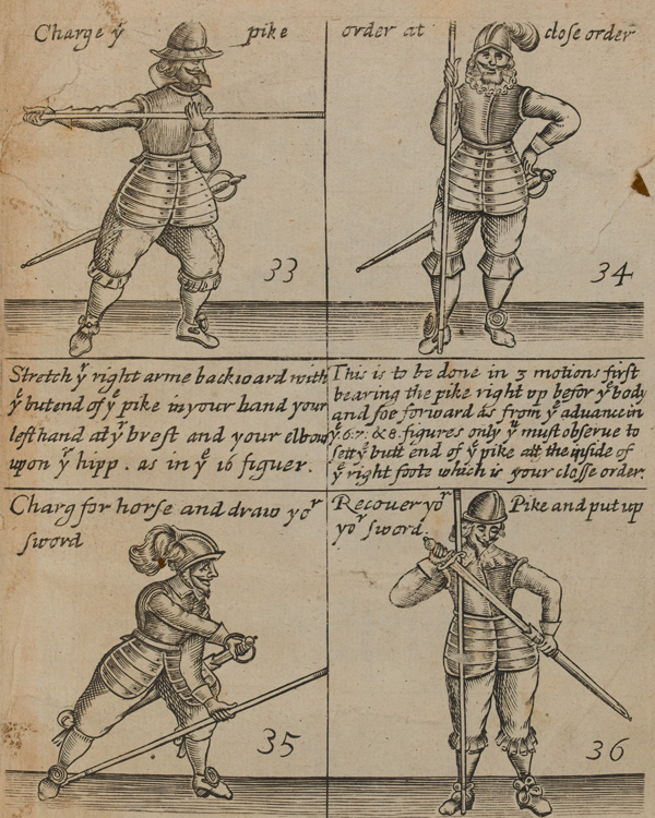 Pike drill from ‘The Military Discipline’, by Thomas Jenner, 1642