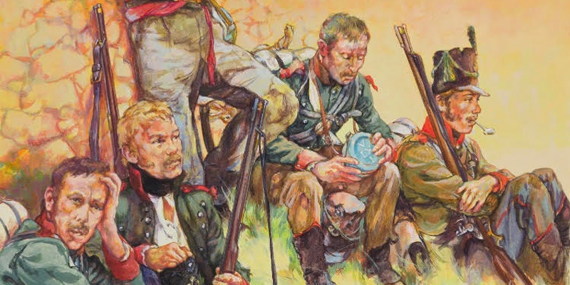 Detail from the cover of Robert Griffith's book 'Riflemen'