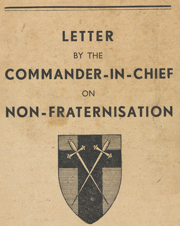 Letter from Field Marshal Montgomery on non-fraternisation, March 1945