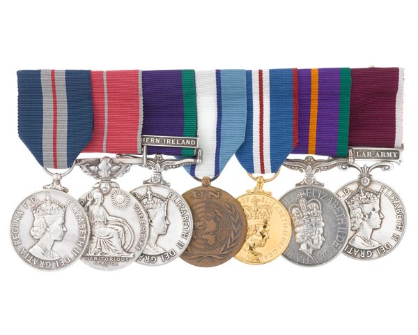 Medals awarded to Sergeant Anthony Haw, 14 Intelligence Company, and The Green Howards, 1969-1989