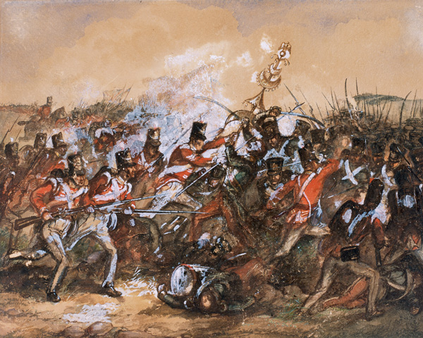The capture of the 'Jingling Johnny' by the 88th Regiment of Foot at the Battle of Salamanca, 1812