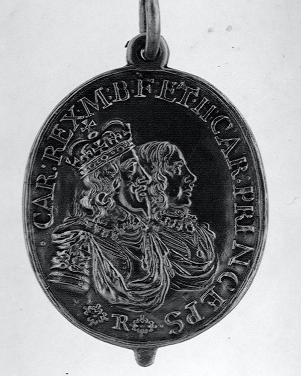 Replica of a medal awarded to Sir Robert Welch for recovering the King’s standard at the Battle of Edgehill, 1642