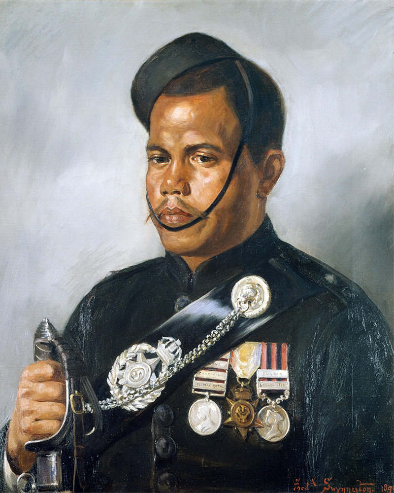 Portrait of Jemadar Jangia Thapa, 5th Gurkha Regiment, 1890