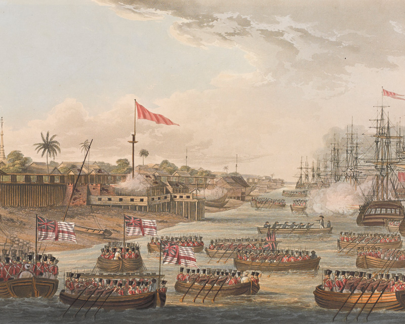 The British landing at Rangoon, 11 May 1824