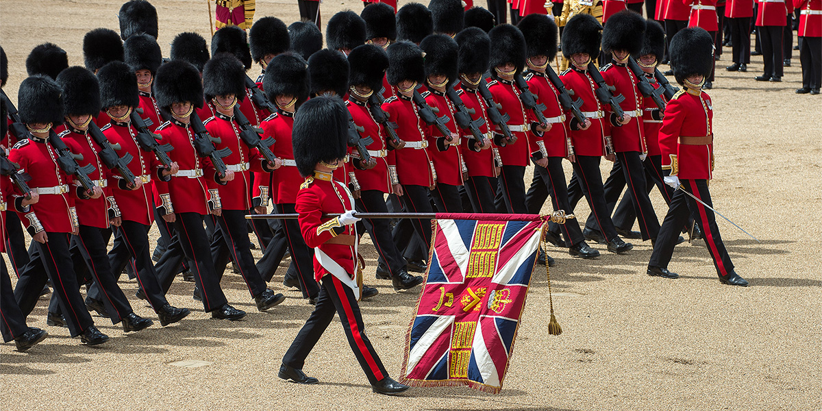 The Welsh Guards parading their Colours, 2015