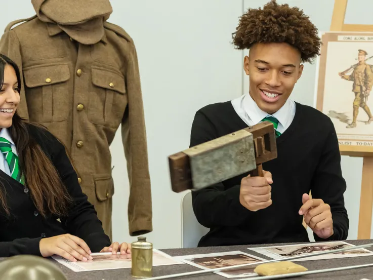 Students participate in a First World War workshop