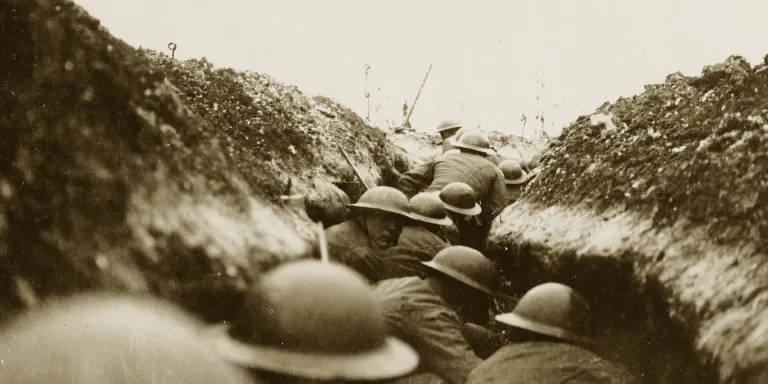 British raiding party await the word to go, 1916
