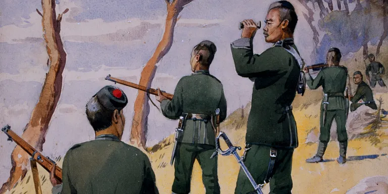 Troops of the 6th Gurkha Rifles, c1908