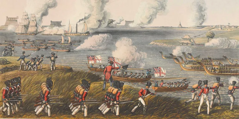 Assault on the Burmese positions at Danubyu on the Irrawaddy, 27 March 1825