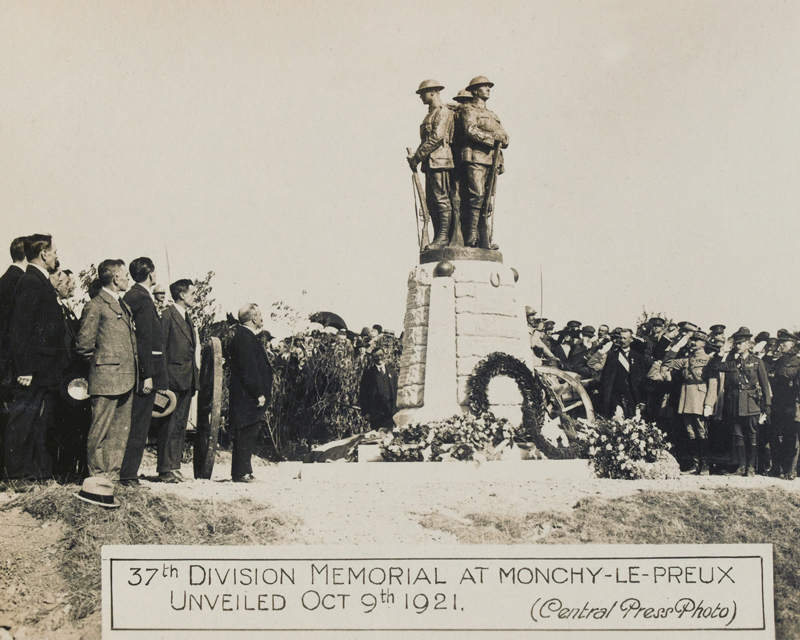 The unveiling of the 37th Division Memorial at Monchy-le-Preux, October 1921 
