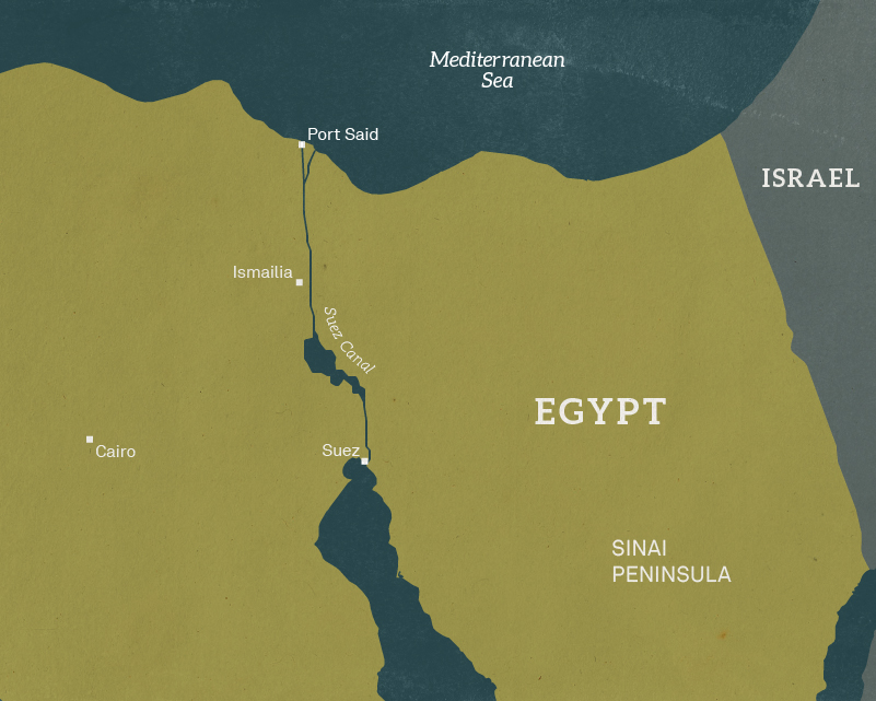 Suez Canal On World Map