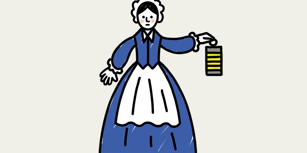 Florence Nightingale Print in Blue, Handprinted Portrait of Nursing and  Statistics Pioneer, Woman in Science - Etsy