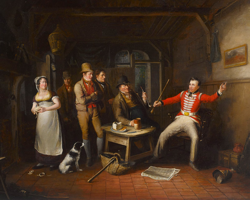 A soldier relating his exploits in a tavern, 1821