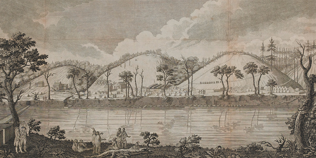 View of the West Bank of the Hudson’s River, 3 miles above Stillwater, upstate New York, 1777