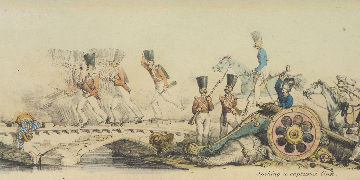 Detail from a panoramic sketch, 'Bengal Troops on the Line of March', c1830