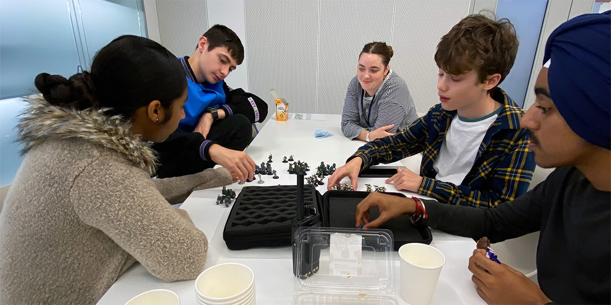 Young people attending a Saturday Club session at the National Army Museum