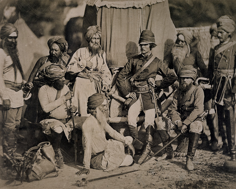 Sikh and British officers of Hodson’s Horse, 1858