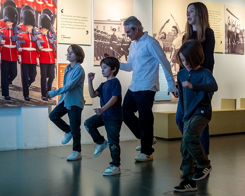 A family marching in Soldier gallery